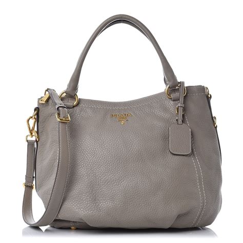 PRADA Vitello Daino Shoulder Bag Argilla 